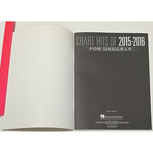 Hal Leonard Chart Hits of 2015-2016 Ukulele 14 Hottest Singles Sheet Music NEW - Picture 2 of 6
